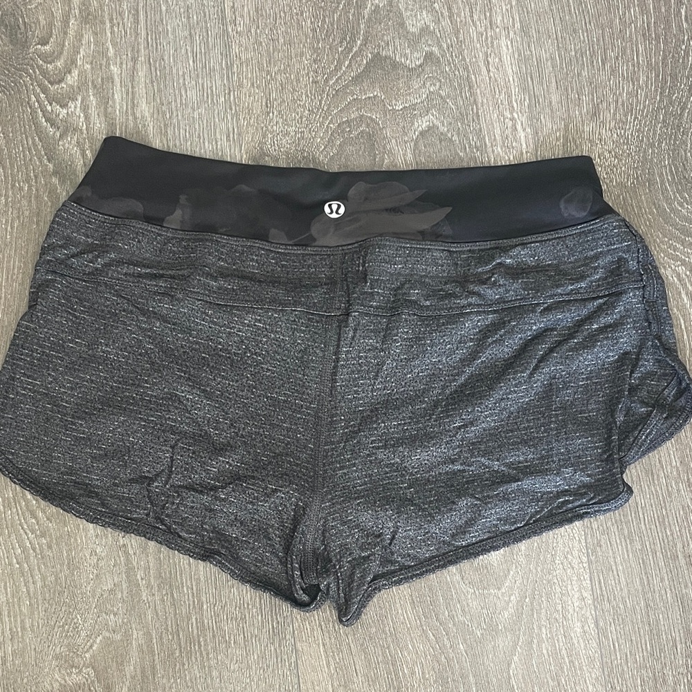 lululemon athletica Women's Black and Gray Athletic Shorts